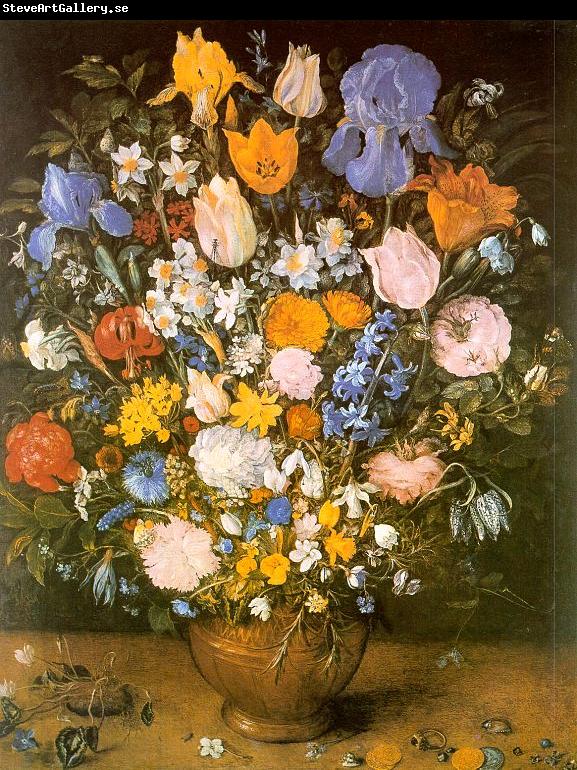 Jan Brueghel Bouquet of Flowers in a Clay Vase